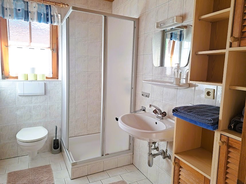 Badkamer van vakantieappartement Markbachjoch
