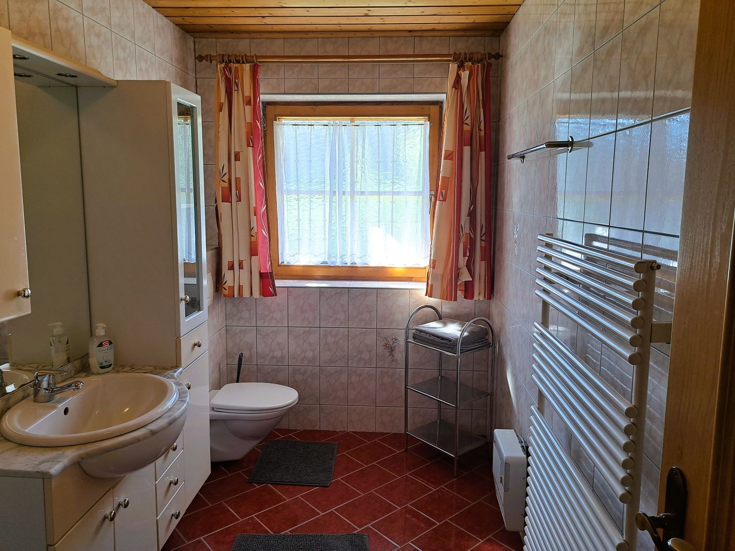 Badkamer van vakantieappartement Roßkopf