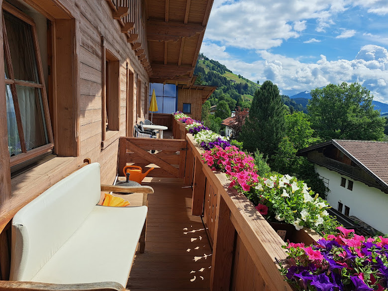 Balkon van de vakantieappartementen in Haus Moosanger
