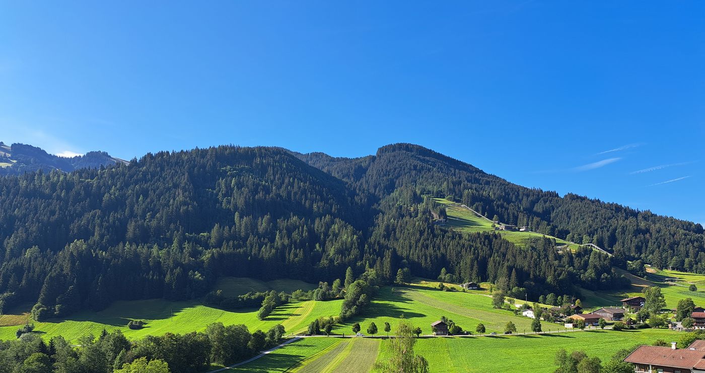 Uitzicht vanaf vakantieappartement Markbachjoch