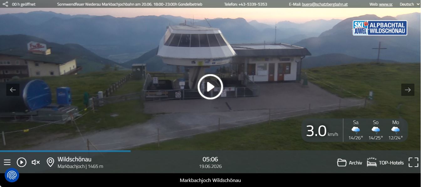 Webcam Markbachjoch in de Wildschönau